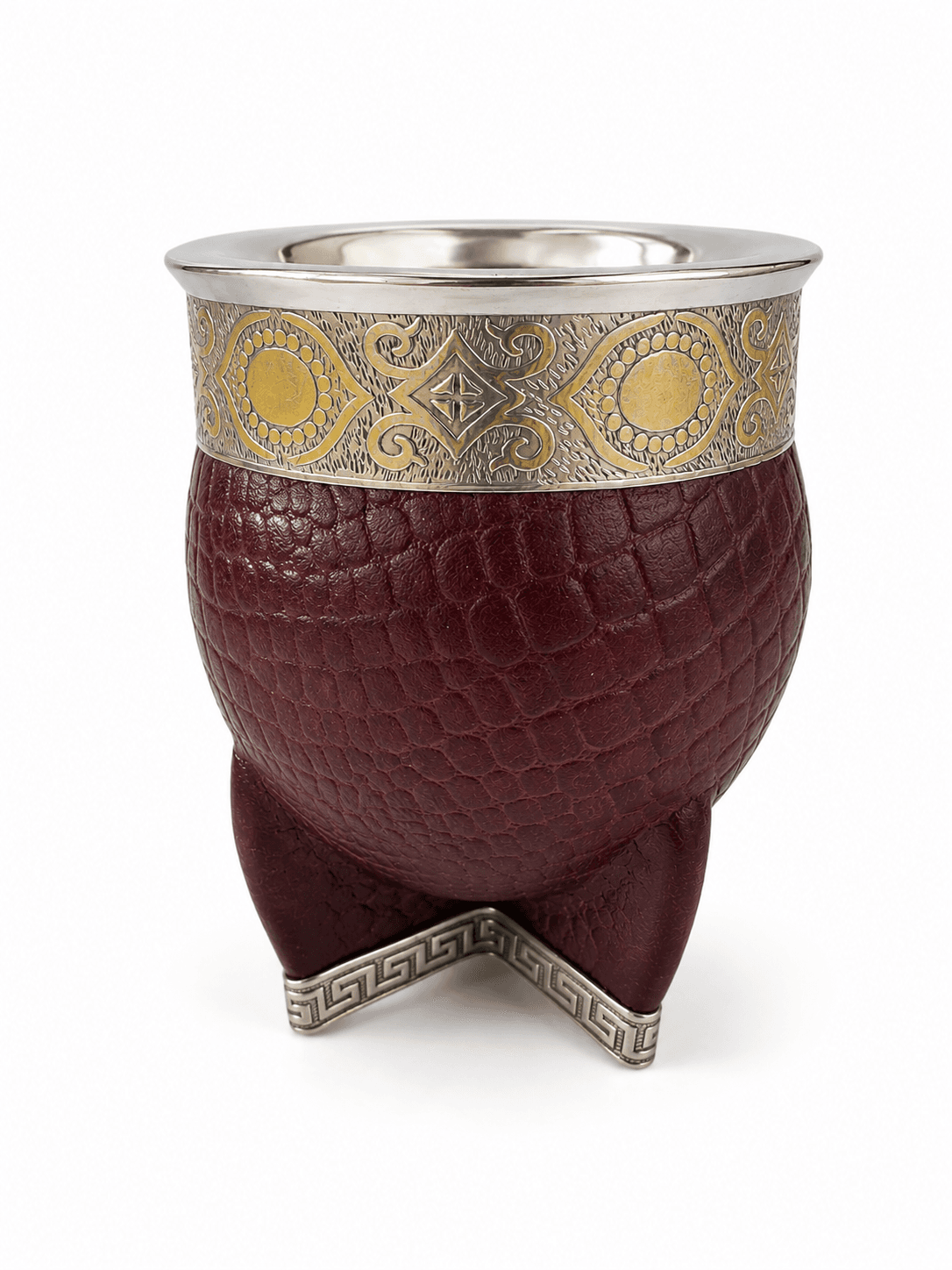 Mate Imperial liso cuero crocco base bolita